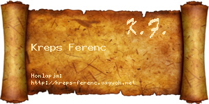Kreps Ferenc névjegykártya