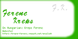 ferenc kreps business card